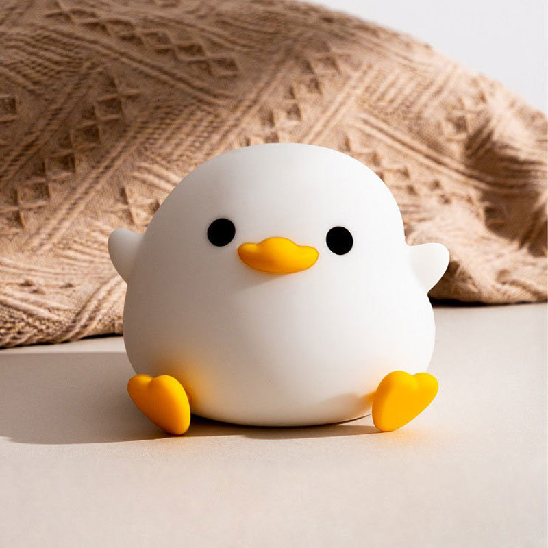 Doudou Duck Silicone Alarm Lamp Ambience Light Bedroom Bedside Lamp Usb Charging with Sleeping Night Light