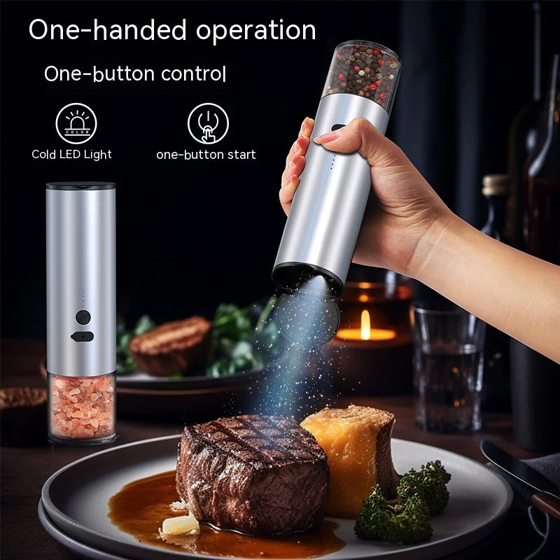 Electric Food Corn Soybean Salt and Pepper Grinder Mill Machine Rechargeable Electric Pepper and Salt Grinder Set with LED Kitchen Gadgets